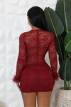 BURGUNDY LACE DRESS