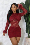 BURGUNDY LACE DRESS